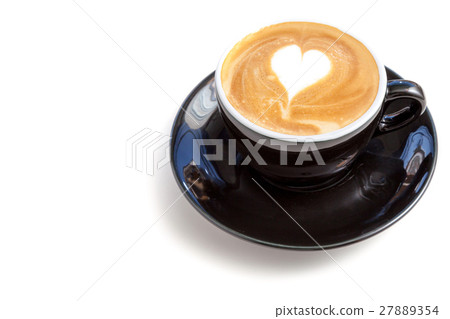 Coffee cup of heart latte art on white background Coffee cup of heart latte art on white background 27889354