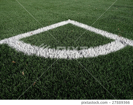Football playground corner on artificial green Football playground corner on artificial green 27889366