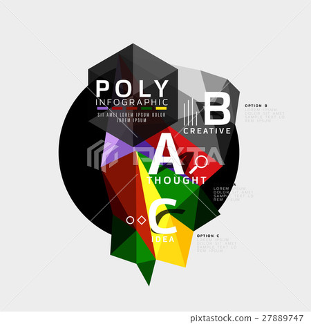 Vector low poly abstract infographics Vector low poly abstract infographics 27889747