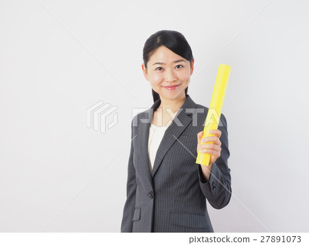 Business woman with baton Business woman with baton 27891073