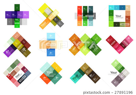 Vector color stripes infographics templates 27891196