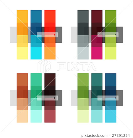 Colorful stripes infographic templates set - Stock Illustration ...