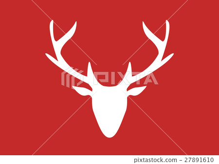 One blue silhouette deer on white background One blue silhouette deer on white background 27891610