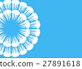 Many white jellyfish round on blue sea background 27891618