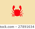 One red crab on a yellow background 27891634