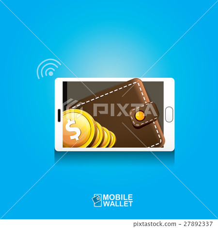 vector digital mobile wallet vector concept icon. 27892337