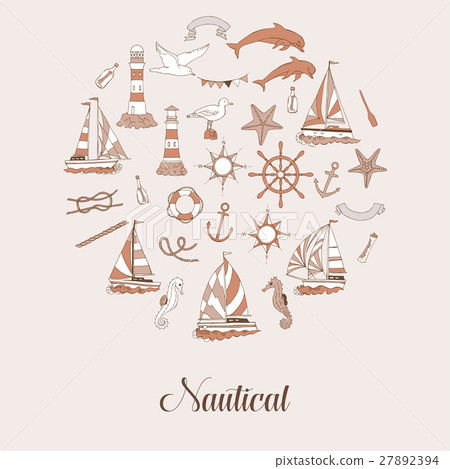 Nautical background with ships Nautical background with ships 27892394