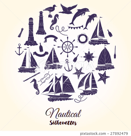 Nautical background with ships Nautical background with ships 27892479