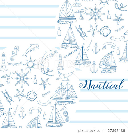 Nautical background with ships Nautical background with ships 27892486