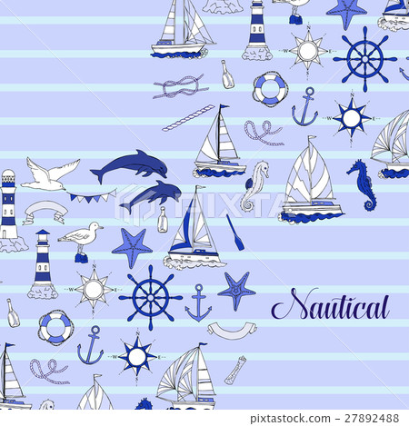 Nautical background with ships Nautical background with ships 27892488