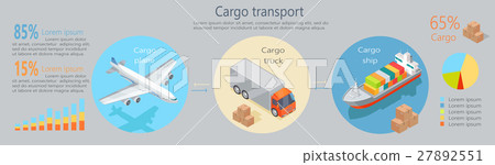 Cargo Transport Isometric Infographics Elements 27892551