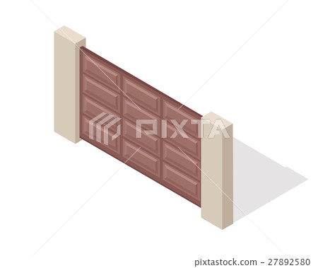 Metal Gate Vector Icon In Isometric Projection 27892580