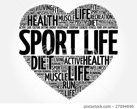 Sport Life heart word cloud Sport Life heart word cloud 27894696