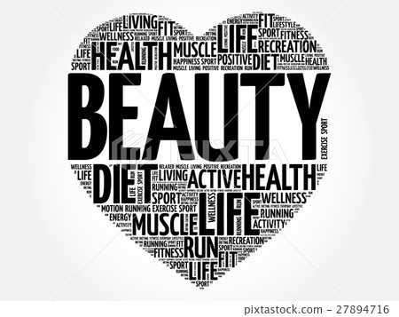 BEAUTY heart word cloud 27894716