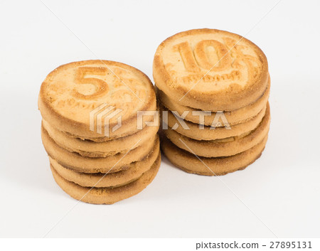 Stacks of cookies as the ruble coins Stacks of cookies as the ruble coins 27895131