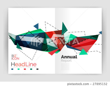 Triangles and lines, annual report flyer brochure Triangles and lines, annual report flyer brochure 27895132