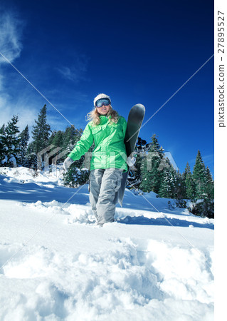 girl with snowboard girl with snowboard 27895527