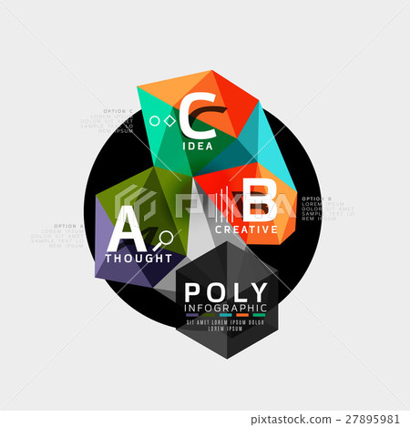 Vector low poly geometric infographics Vector low poly geometric infographics 27895981