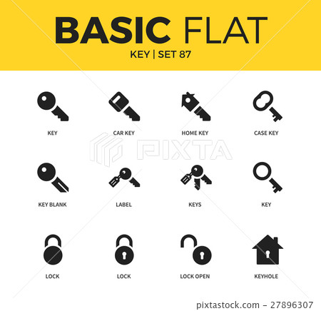 Basic set of key icons Basic set of key icons 27896307