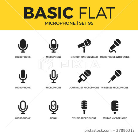 Basic set of Microphone icons Basic set of Microphone icons 27896312