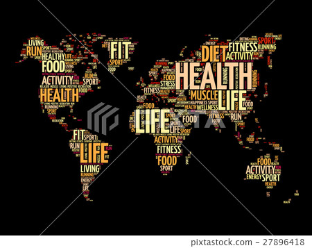 Health and Life World Map in Typography Health and Life World Map in Typography 27896418