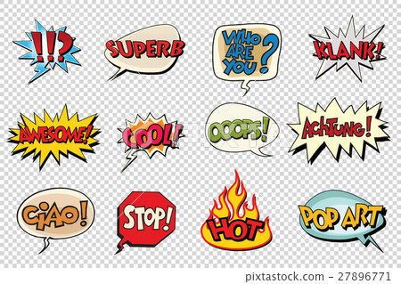 set comic book bubble stickers 27896771