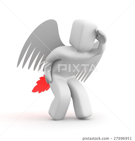 3d human farts by fire. 3d illustration 27896951