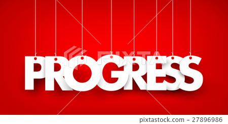 Progress - word hanging on red background Progress - word hanging on red background 27896986