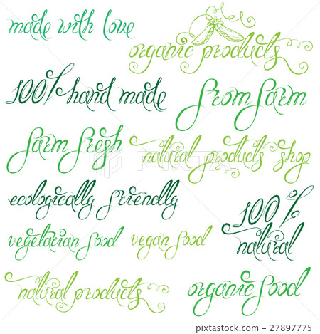 Collection of delicious vegetables signs, elements 27897775