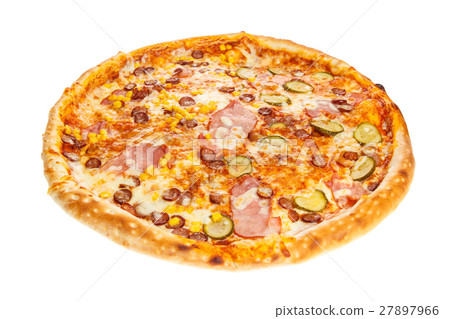 Fragment of delicious classic italian pizza Fragment of delicious classic italian pizza 27897966