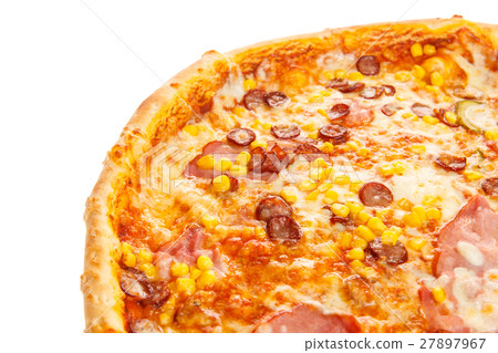 Fragment of delicious classic italian pizza Fragment of delicious classic italian pizza 27897967