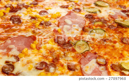 Fragment of delicious classic italian pizza Fragment of delicious classic italian pizza 27897968