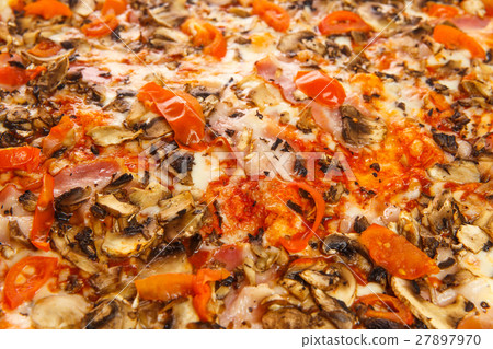 Fragment of delicious classic italian pizza Fragment of delicious classic italian pizza 27897970