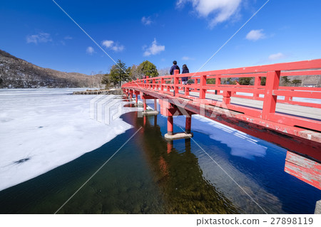 Red bridge of Akagi Shrine 27898119