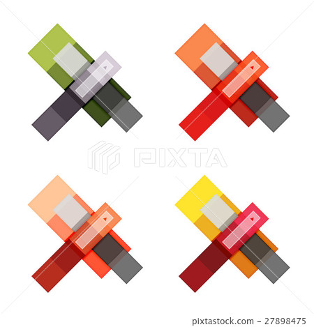 Colorful stripes infographic templates set 27898475