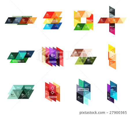 Set of vector triangle geometric infographic 27900365