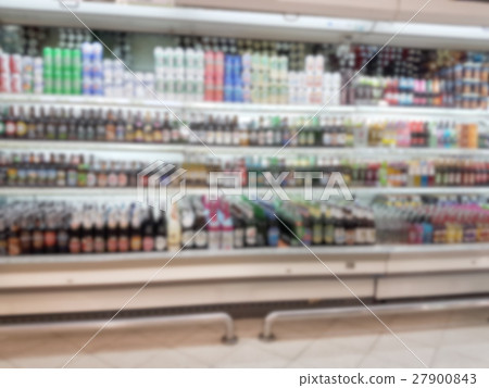 shelf with beverage in the supermarket 27900843