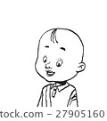 Portrait of a bald boy isolate illustration 27905160