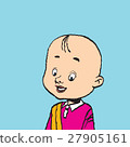 Portrait of a bald boy isolate illustration 27905161