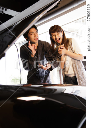Garage mechanic mechanic Maintenance inspection vehicle Car repair shop garage female driver driver 27906319