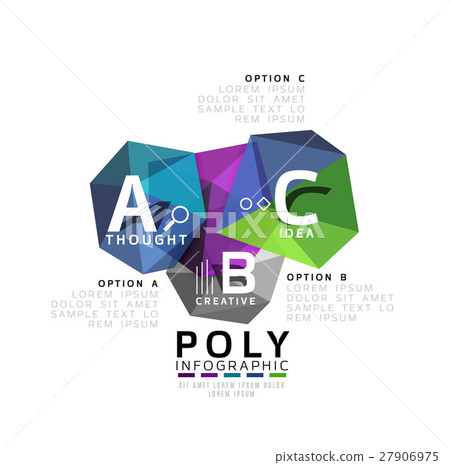 Moden low poly infographics template Moden low poly infographics template 27906975