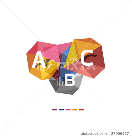 Abstract low poly infographics template 27906977