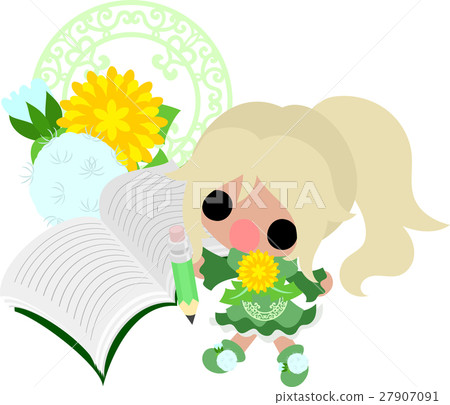 Illustration of cute girls and dandelions Illustration of cute girls and dandelions 27907091
