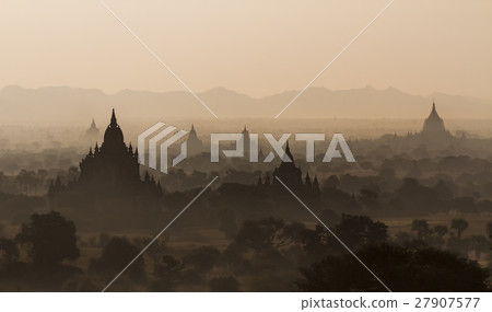 Temples of Bagan during sunrise, Myanmar 27907577