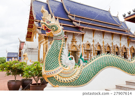 Naga in front of buddhist temple Naga in front of buddhist temple 27907614
