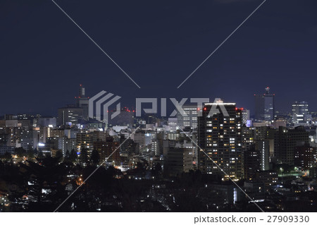 夜視圖在從青葉城堡採取的仙台市 27909330