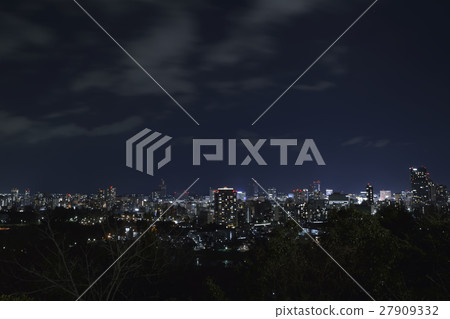 夜視圖在從青葉城堡採取的仙台市 27909332