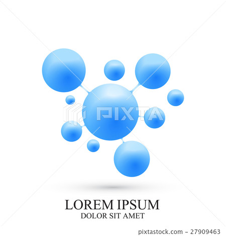 3D Logotype icon dna and molecule. Vector template 27909463
