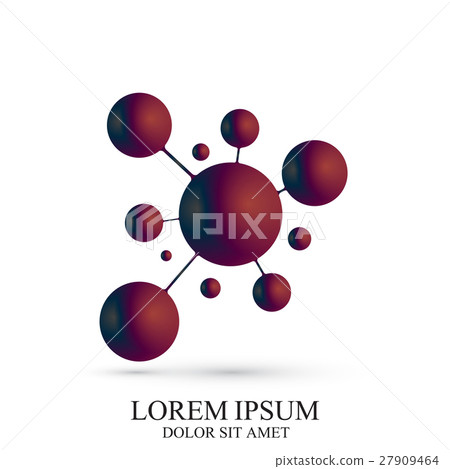 3D Logotype icon dna and molecule. Vector template - Stock Illustration ...