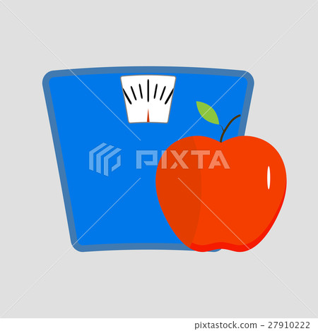 Health diet, scales and apple 27910222